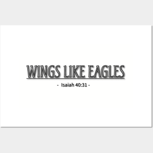 Wings like eagles bible verse quote Posters and Art